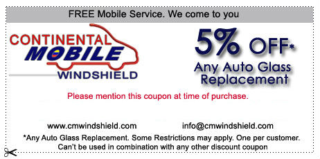 5% off any auto glass replacement